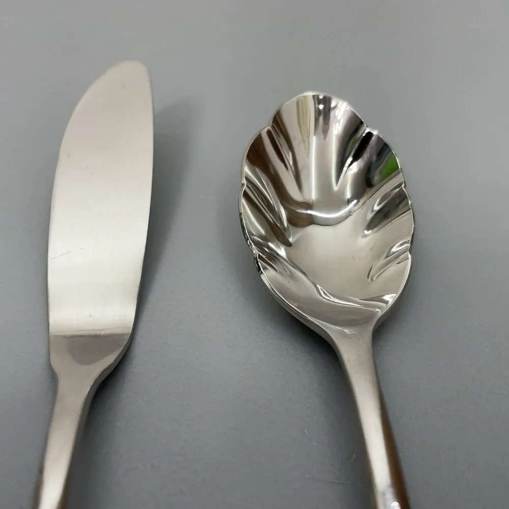 Imperial Serving Set Scalloped Sugar Shell Spoon‎ Master Butter Knife Stainless